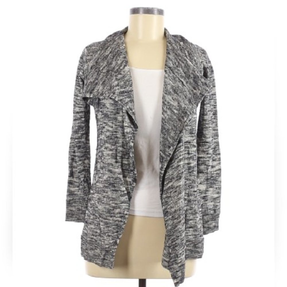 Theory Open Front Wool Blend Cardigan Heather Grey - image 1